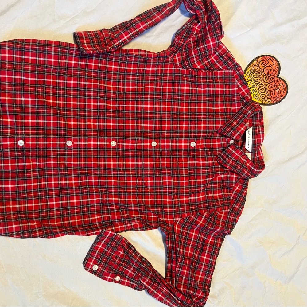 Janie and Jack Red Plaid Shirt - Picture 4 of 6